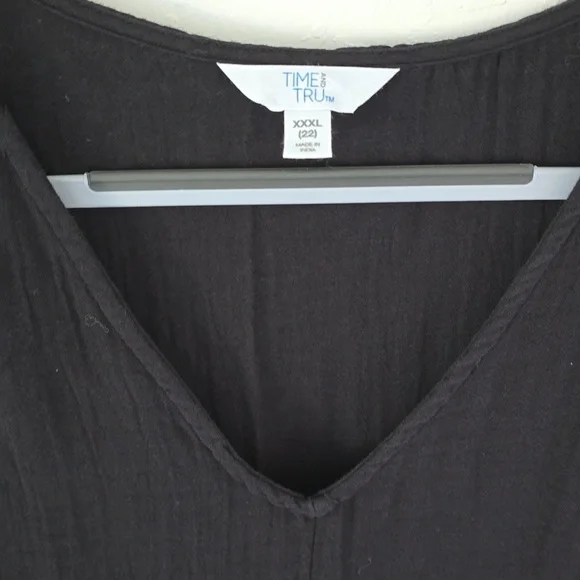 NWOT 100% Cotton black Time And Tru Gauze Dress Size 3x - Picture 3 of 3